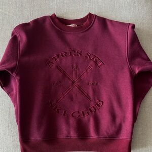Après Ski Club Embroidered Burgundy Crew Neck Sweatshirt